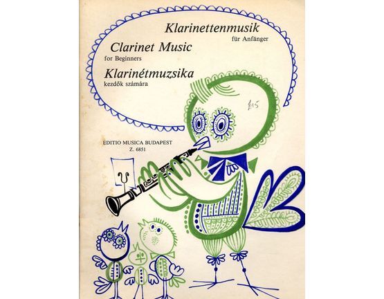 7026 | Klarinettenmusik fur Anfanger/Clarinet Music for Beginners - With Piano Accompaniment- Edito Musica Budapest Z.6851