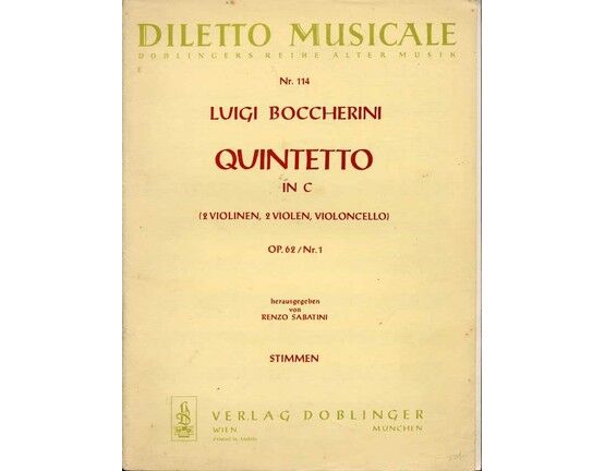 7045 | Boccherini - Quintetto in C Major for 2 Violin, 2 Viola and Cello - Op. 62, No. 1 - Diletto Musicale Edition No. 114