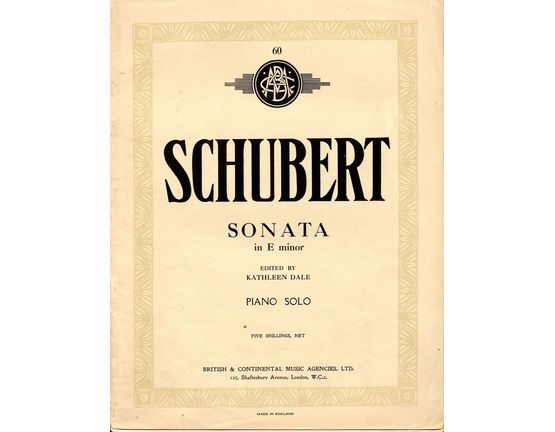 7132 | Sonata in E Minor - Piano Solo - British & Continental Music Agencies Edition No. 60
