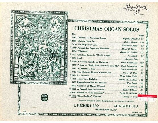 7150 | Gesu Bambino - Pastorale - Christmas Organ Solos - Fischer Edition No. 4456
