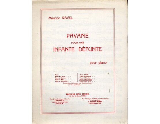 7152 | Pavane Pour Une Infante Defunte Pour Piano et Cor Anglais