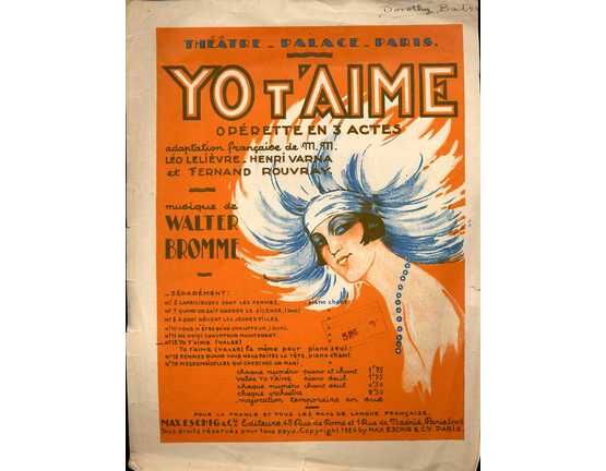 7152 | Yo T'Aime - Valse (With Lyrics) from the Operette in 3 Acts