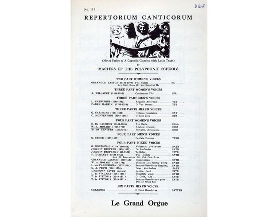 7157 | Alleluia - Motet for Four Female Soprano Voices - K. 553 - Edition Le Grand Orgue No. 179