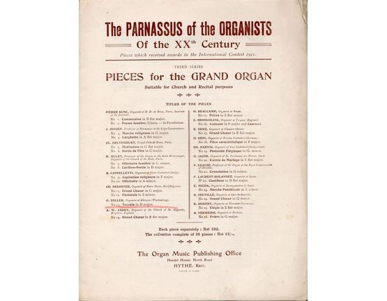 7175 | Toccata in D major - No. 13 of "The Parnassus of the Organists of the 20th Century" - Third Series with Pieces for the Grand Organ - Suitable for Chur