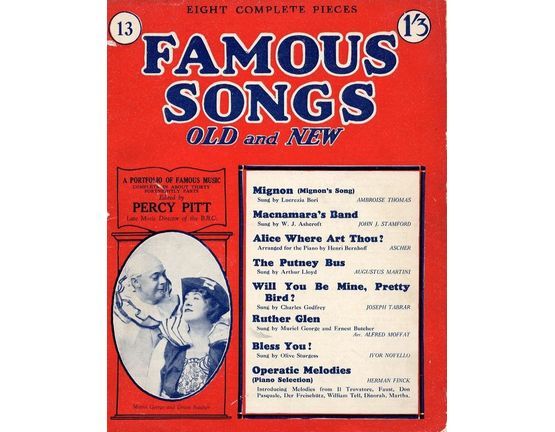 7204 | Famous Songs - Old and New - Eight Complete Pieces - No. 13