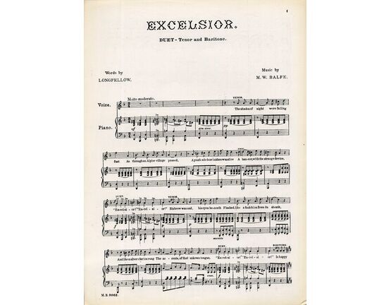 7209 | Excelsior - Song - Duet for Tenor and Baritone