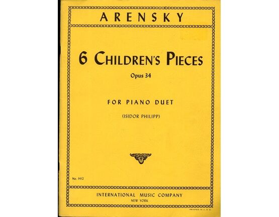 7237 | 6 Children's Pieces - For Piano Duet - Op. 34