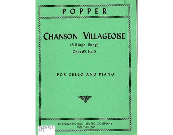 7237 | Chanson Villageoise (Village Song) - Opus 62, No. 2 - Cello and Piano
