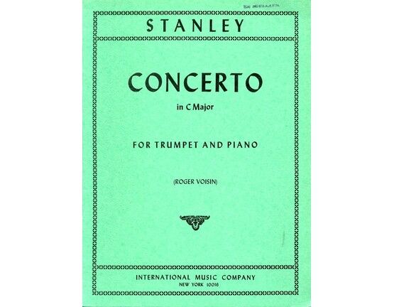 7237 | Stanley - Concerto in C Major - For B flat Trumpet and Piano - International Music Co. Edition No. 2426