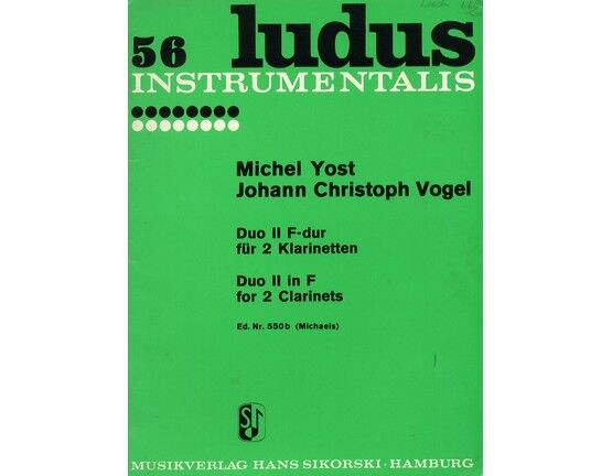 7280 | Ludus Instrumentalis 56 - Duo II in F for 2 Clarinets - Ed. Nr. 550b - Michel Yost - Johann Chsritoph Vogel