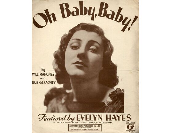 7299 | Oh Baby, baby! - Featured by Evenlyn Hayes - For Piano and Voice with Ukulele chord symbols