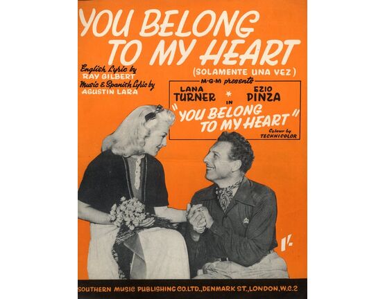 7299 | You Belong to My Heart (Solamente Una Vez) - Song from the M.G.M. Film in English and Spanish