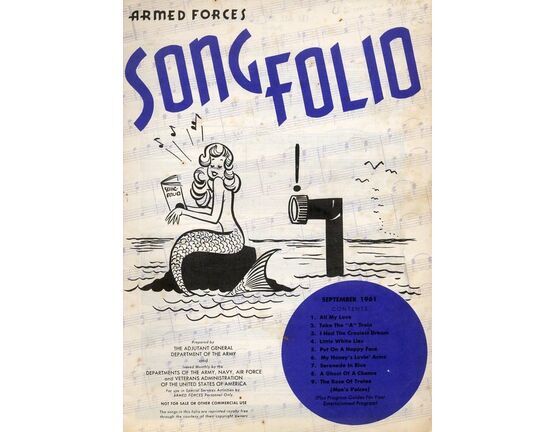 7301 | Armed Forces Song Folio - For Piano and Voice - Prepared by The Adjutant General Department of The Army