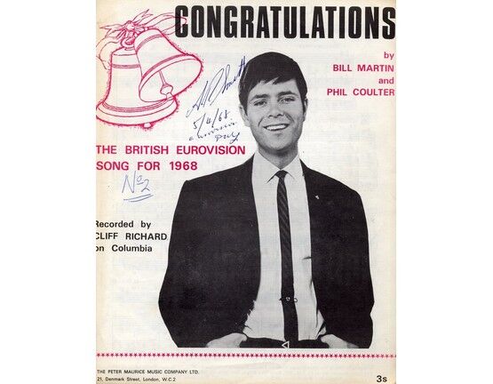 7302 | Congratulations -  Cliff Richard, Eurovision Song Entry 1968