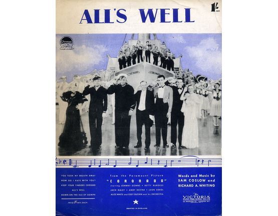 7303 | All's Well - Song from the Paramount Picture 'Coronado'