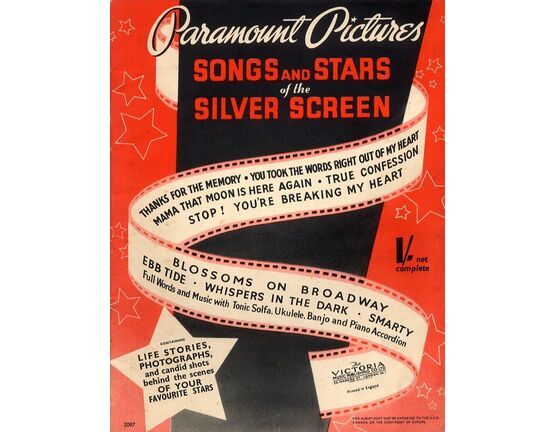 7303 | Paramount Pictures Songs and Stars of the Silver Screen - Photographs and candid shots behind the scenes of Bing Crosby, Martha Raye, Silvia Sidney, Gary Cooper, Claudette Colbert, Carole Lombard