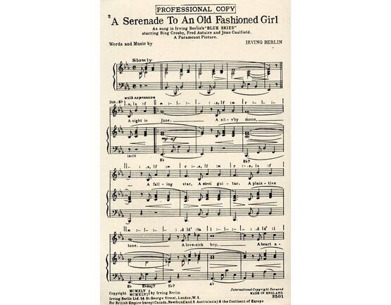7334 | A Serenade to an Old Fashioned Girl - Professional Copy