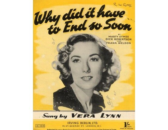 7334 | Why Did It Have To End So Soon - Song featuring Vera Lynn