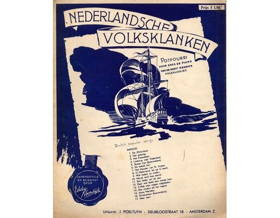 7374 | Nederlandsche Volksklanken - Potpourri voor Zang en Piano, van de Meest Bekende Volksliedjes - Dutch Popular Songs