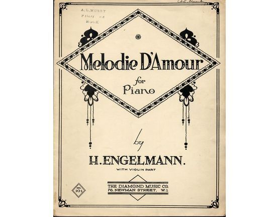 7419 | Melodie D' Amour - For Piano - With Seperate Violin Part