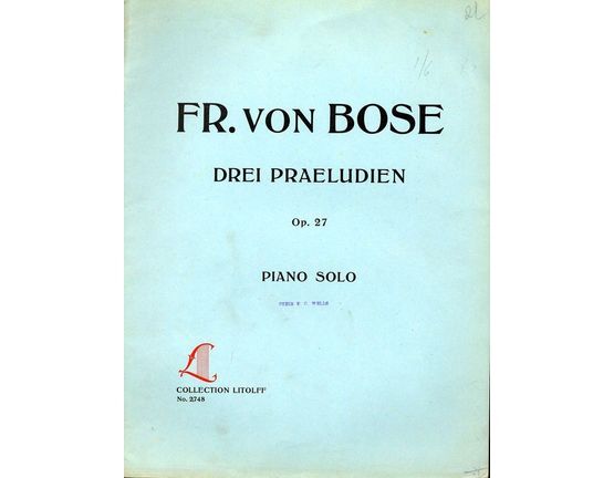 7456 | Drei Praeludien - Op. 27 - Piano Solo - Collection Litolff No. 2748