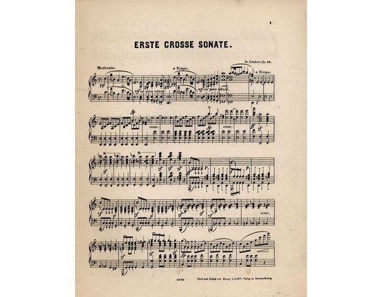 7456 | Erste Grosse Sonate - Op. 42 - For Piano Solo