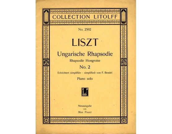 7456 | Liszt - Ungarische Rhapsodie No. 2 - Piano Solo - Collection Litolff No. 2592