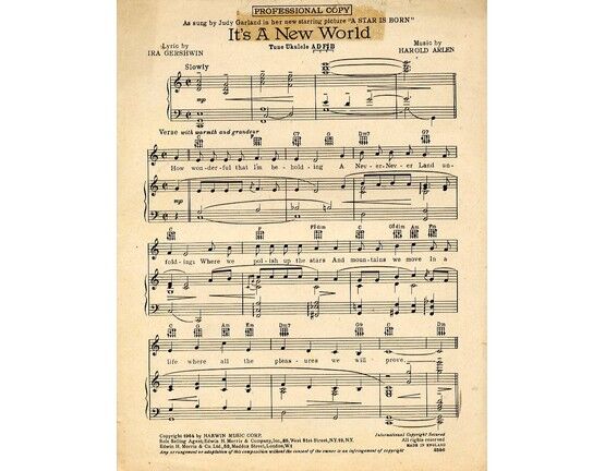 7627 | It's a New World - Professional Copy - As sung by Judy Garland in "A Star is Born "