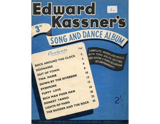 7632 | Edward Kassner's 3rd Song and Dance Album - Complete with Words, Music and Tonic Sol-Fa Setting, Ukulele Guitar and Piano Accordion accompaniments