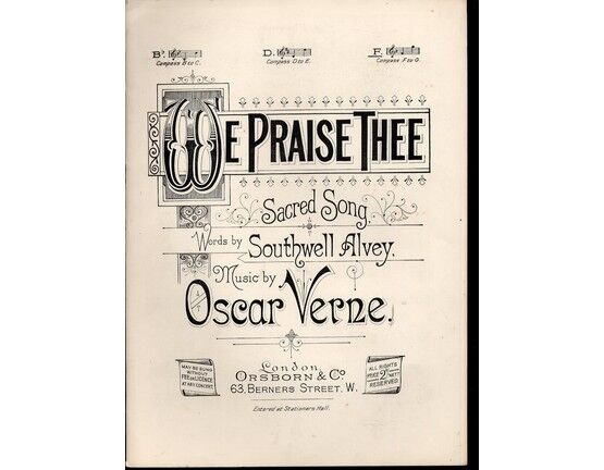 7690 | We Praise Thee - Sacred song - Song in the key of F major for high voice