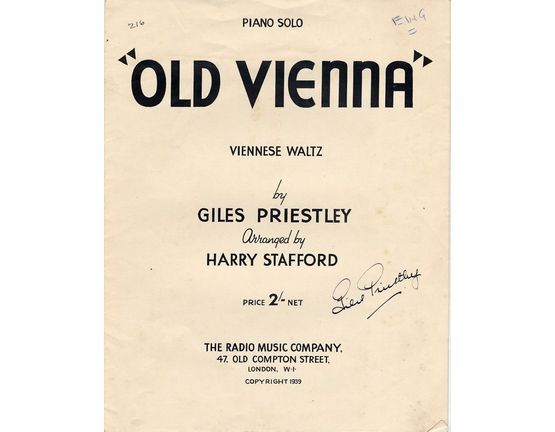 7738 | Old Vienna - Viennese Waltz - Piano Solo