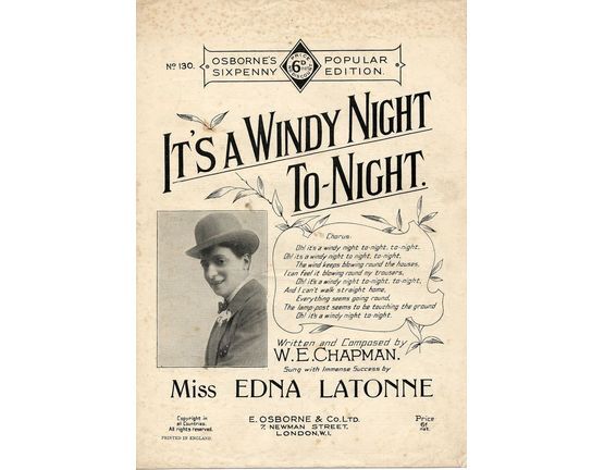 7759 | It's A Windy Night Tonight -  J H Wakefield in "Sparks and Flashes" featuring Miss Edna Latonne