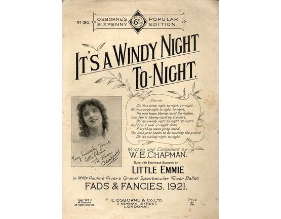 7759 | It's A Windy Night Tonight -  J H Wakefield in "Sparks and Flashes" featuring Little Emmie