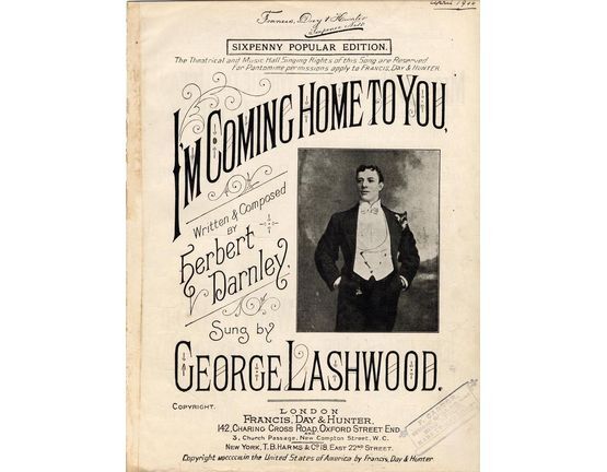 7766 | I'm Coming Home to You - Sixpenny Popular Edition - As sung by George Lashwood