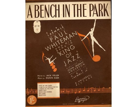 7767 | A Bench in the Park - Paul Whiteman in "King of Jazz" - Banjo & Ukelele arrangement