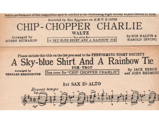 7767 | DANCE BAND with Vocals:- (a) Chip-Chopper Charlie - Waltz - (b) A Sky-blue Shirt and a Rainbow Tie - Fox-Trot