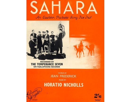 7767 | Sahara - An Eastern picture song fox- trot featuring The Temperance Severn