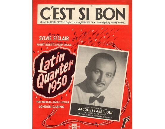 7770 | C'est Si Bon - Song from 'Latin Quarter 1950' - Featuring Jacques Labrecque