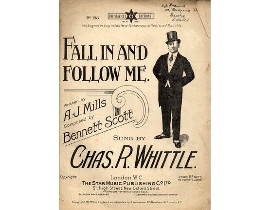 7790 | Fall In and Follow Me - Song featuring Chas. R. Whittle
