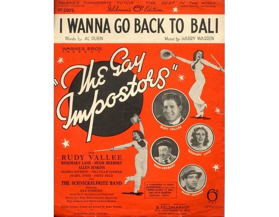 7791 | I Wanna Go Back To Bali - from "The Gay Imposters Featuring Rudy Valee, Rosemary Lane, Hugh Herbert, Allen Jenkins