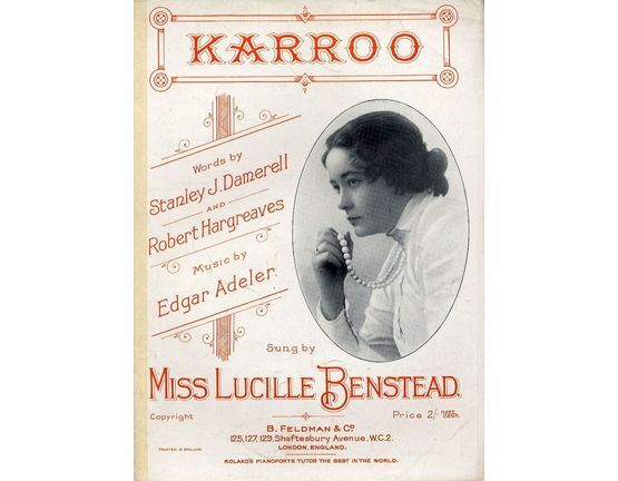 7791 | Karroo - Sung by Miss Lucille Benstead - For Piano and Voice