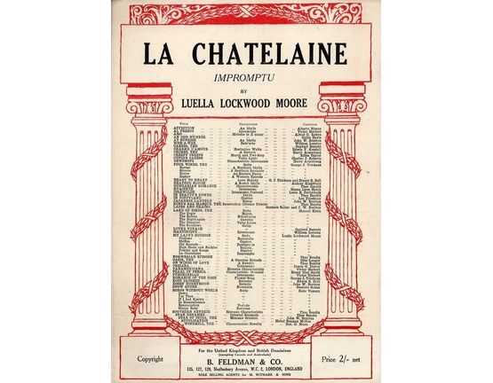 7791 | La Chatelaine (impromptu) - From the Suite "My Lady's Boudoir" - For Piano Solo