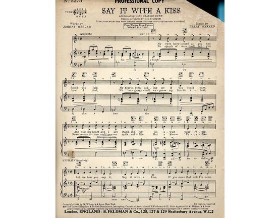7791 | Say It With A Kiss - Song from "Going Places"