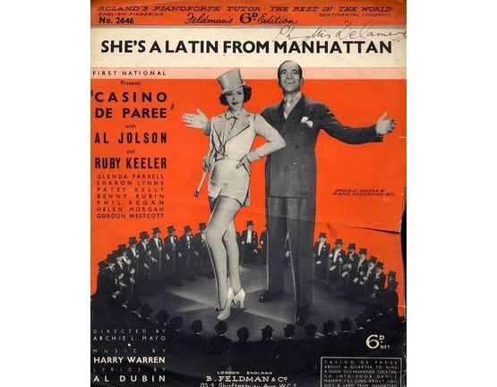 7791 | Shes a Latin from Manhattan - Al Jolson, Ruby Keeler in "Casino de Paree"