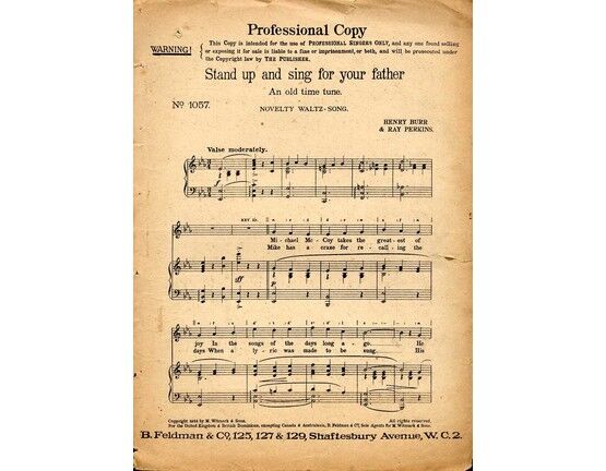 7791 | Stand Up and Sing for Your Father - An Old Time Tune - Novelty Waltz Song