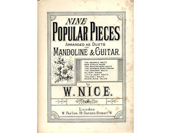 7800 | Nine Popular Pieces - Arranged as Duets for Mandoline and Guitar