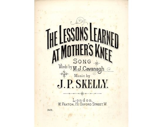 7800 | The Lessons Learned at Mothers Knee - Song and Chorus - Paxton Edition No. 949