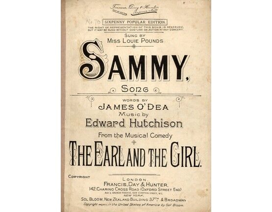 7805 | Sammy - Song from "The Earl and the girl"