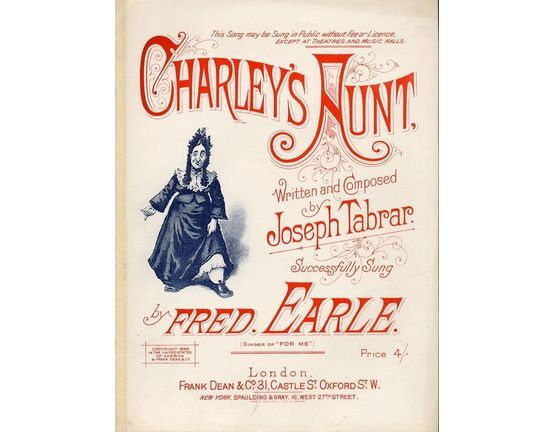 7806 | Charley's Aunt - Successfully sung by Fred. Earle
