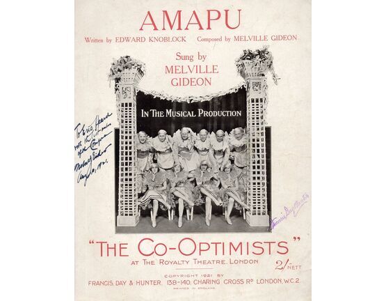 7807 | Amapu - Song Sung By Melville Gideon in the Musical Production "The Co-Optimists"